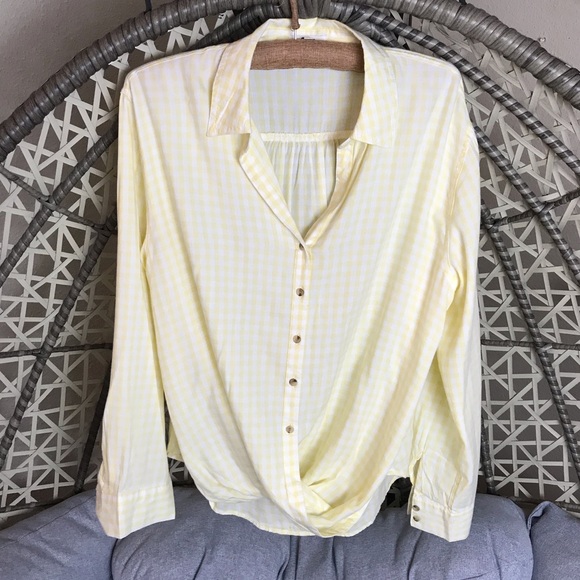 Maurice Vintage Gingham Long Sleeves Top - Yellow - Picture 2 of 8